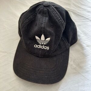☀️3/$25 Adidas Originals washed canvas baseball cap trefoil black logo
